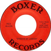 Single Streets Of Laredo Boxer Records 1977