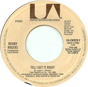 Single Kenny Rogers (United Artist 1976)