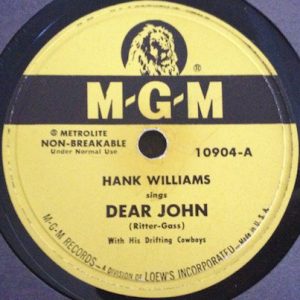 Single Hank Williams MGM 1951