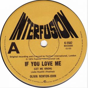 Single Olivia Newton-John Interfusion 1974