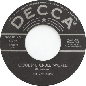 B-side Single Bill Anderson Decca 1961