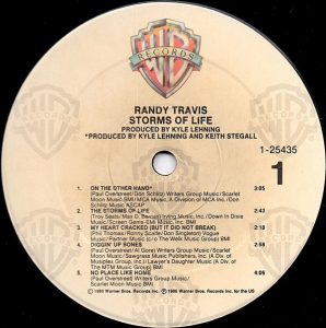 LP Randy Travis Warner 1986
