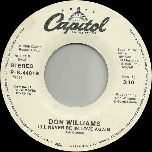 Single Don Williams Capitol 1986