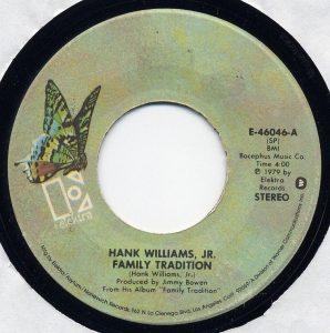 Single Hank Williams, Jr Elektra 1979