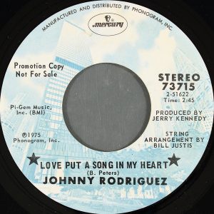 Single Johnny Rodriguez Mercury 1975