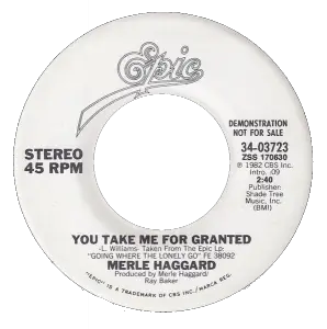 Merle Haggard - You Take Me for Granted