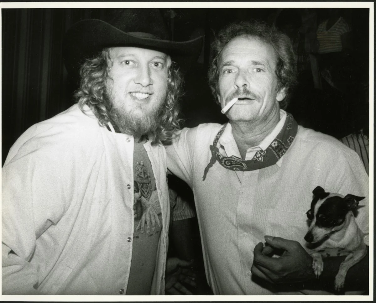 John Anderson with Merle Haggard and Haggard’s dog Tuffy in 1983